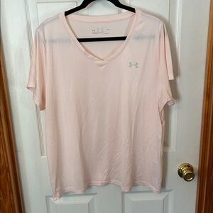 Under Armour Women's Light Pink V-Neck Tee